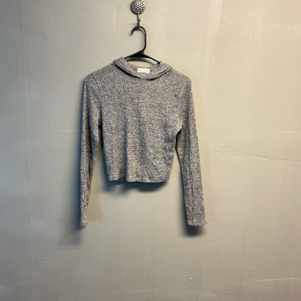 Heather Gray Women's Cropped Hoodie 0093